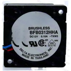 for Delta Electronics BFB0312HHA TXW3 DC 12V 0.10A 30x30x10mm 3-Wire Server Cooling Fan for Delta Electronics BFB0312HHA TXW3 DC 12V 0.10A 30x30x10mm 3-Wire Server Cooling Fan