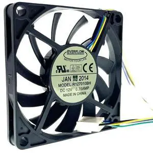 R127010BH Everflow 70mm 7cm 10mm Slim Dual Ball Bearing 70X70X10mm 0.35A 4200RPM 25CFM 40dBA 4P 4-Pin PWM Cooling Fans R127010BH Everflow 70mm 7cm 10mm Slim Dual Ball Bearing 70X70X10mm 0.35A 4200RPM 25CFM 40dBA 4P 4-Pin PWM Cooling Fans