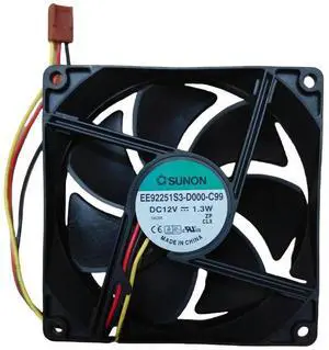 EE92251S3-D000-C99 12V 1.3W 92x92x25mm Magnetic Levitation Quiet Fan for Chassis, 2200RPM 39CFM 28dBA EE92251S3-D000-C99 12V 1.3W 92x92x25mm Magnetic Levitation Quiet Fan for Chassis, 2200RPM 39CFM 28dBA