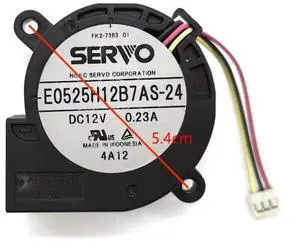 for SERVO 5025 Blower E0525H12B7AS-24 12V 0.23A Silent Turbo Fan for Projectors for SERVO 5025 Blower E0525H12B7AS-24 12V 0.23A Silent Turbo Fan for Projectors