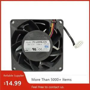 For PIA080K12S 80x80x38mm DC 12V 5A Extreme High Speed Airflow Fan For PIA080K12S 80x80x38mm DC 12V 5A Extreme High Speed Airflow Fan