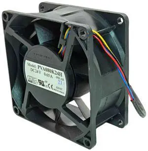 PVA080K24H 8038 24V PWM Fan 0.65A 5880RPM 9.7W Dual Ball Bearing Industrial Cooling Fan for Control Cabinet Network Switch Serve PVA080K24H 8038 24V PWM Fan 0.65A 5880RPM 9.7W Dual Ball Bearing Industrial Cooling Fan for Control Cabinet Network Switch Serve
