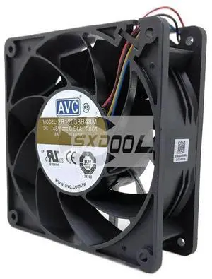12038 Fan for AVC 2B12038B48M 120mm 48V 4-Wire Fan, 0.54A, 120x120x38mm, for Server and Industrial Cooling Systems 12038 Fan for AVC 2B12038B48M 120mm 48V 4-Wire Fan, 0.54A, 120x120x38mm, for Server and Industrial Cooling Systems