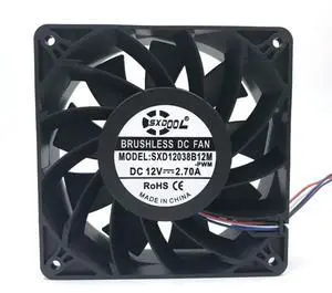 SXD12038B12M 12038 DC12V 4500RPM 200CFM Cooling Fan for Antminer Bitmain S7 S9, High Airflow Miner SXD12038B12M 12038 DC12V 4500RPM 200CFM Cooling Fan for Antminer Bitmain S7 S9, High Airflow Miner