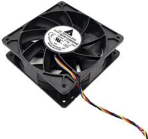 12038 for Delta QFR1248GHE 48V 0.75A PWM Cooling Fan - 120x120x38mm, 6000RPM, 24W, 4-Wire Ball Bearing, Industrial Bl 12038 for Delta QFR1248GHE 48V 0.75A PWM Cooling Fan - 120x120x38mm, 6000RPM, 24W, 4-Wire Ball Bearing, Industrial Bl
