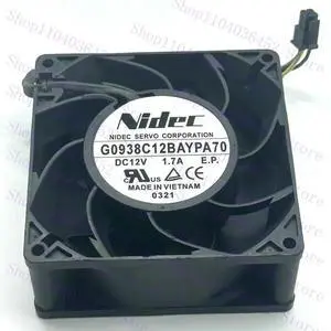 for Nidec G0938C12BAYPA70 DC 12V 1.7A 90x90x38mm 4-Wire Server Cooling Fan for Nidec G0938C12BAYPA70 DC 12V 1.7A 90x90x38mm 4-Wire Server Cooling Fan