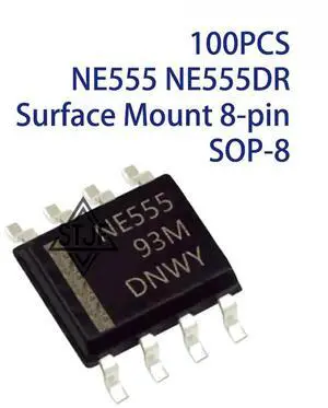 100PCS NE555 NE555DR Surface Mount 8-pin SOP-8 100PCS NE555 NE555DR Surface Mount 8-pin SOP-8