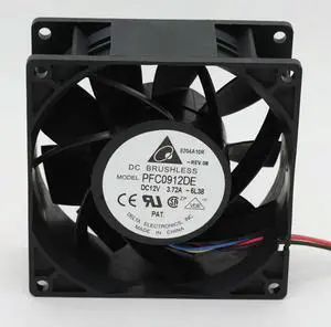 for delta PFC0912DE 9038 12V 4.32A 9CM modified waterproof fan for for delta 90*90*38mm for delta PFC0912DE 9038 12V 4.32A 9CM modified waterproof fan for for delta 90*90*38mm