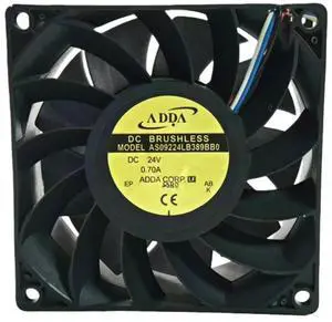 for ADDA AS09224LB389BB0 24V 0.70A 9238 Ball Bearing 92x92x38mm 5500RPM 106CFM High Airflow Industrial Cooling Fan for ADDA AS09224LB389BB0 24V 0.70A 9238 Ball Bearing 92x92x38mm 5500RPM 106CFM High Airflow Industrial Cooling Fan