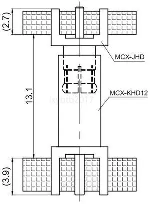 Board-to-board RF connector blind plug male MCX-JHD with female MCX-KHD12 combined height 13.1mm solution Board-to-board RF connector blind plug male MCX-JHD with female MCX-KHD12 combined height 13.1mm solution