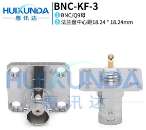 BNC-KF-3 integrated square board BNC female head with four holes 25 large flange fixed BNC female seat square connector Q9 BNC-KF-3 integrated square board BNC female head with four holes 25 large flange fixed BNC female seat square connector Q9