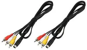 2 Pcs 1.5M 4.9Ft 3 Rca Male To 4 Pin S-Video Male Tv Pc Conversion Cable 2 Pcs 1.5M 4.9Ft 3 Rca Male To 4 Pin S-Video Male Tv Pc Conversion Cable