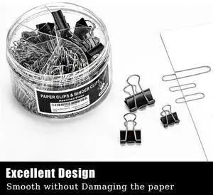Premium Set Of 340Pcs Assorted Sizes Paper & Binder Clips - For School Or Office Use Premium Set Of 340Pcs Assorted Sizes Paper & Binder Clips - For School Or Office Use