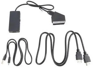 1080P HD SCART To -Compatible Video Audio Converter Box Adapter With USB Cable 1080P HD SCART To -Compatible Video Audio Converter Box Adapter With USB Cable