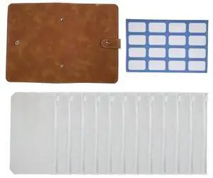 Brown Budget Binder, PU Leather Wallet For Cash Vouchers, Planner Notebook Cover With 12 Zip Envelopes Brown Budget Binder, PU Leather Wallet For Cash Vouchers, Planner Notebook Cover With 12 Zip Envelopes