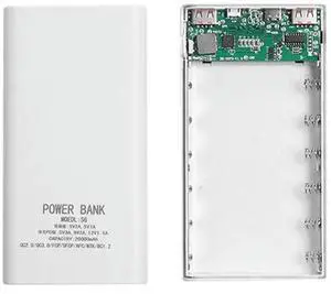 2X Power Bank Box 5V 2.1A LCD Display 20000Mah Power Board For 6XDIY Powerbank Case(White) 2X Power Bank Box 5V 2.1A LCD Display 20000Mah Power Board For 6XDIY Powerbank Case(White)