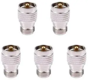5X UHF Male PL259 To N Female M/F Straight Coax RF Adapter 5X UHF Male PL259 To N Female M/F Straight Coax RF Adapter