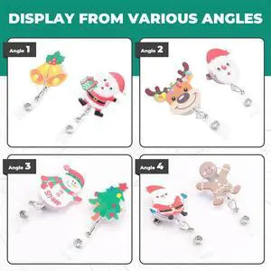 Christmas Badge Reel Retractable Nurse Badge Clips Holiday Cute Badge Name ID Reel, Nurse Teacher Christmas Decoration Durable Christmas Badge Reel Retractable Nurse Badge Clips Holiday Cute Badge Name ID Reel, Nurse Teacher Christmas Decoration Durable