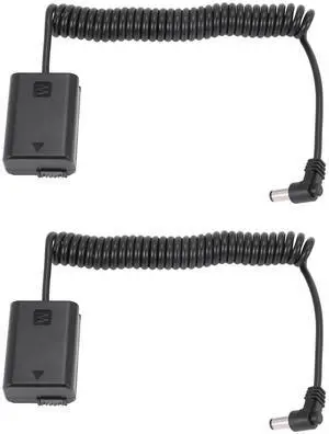 2X Np-Fw50 Dummy Pack Coupler Adapter With Dc Male Connector Power Coiled Cable For A7 Mark Ii A6300 A6000 2X Np-Fw50 Dummy Pack Coupler Adapter With Dc Male Connector Power Coiled Cable For A7 Mark Ii A6300 A6000