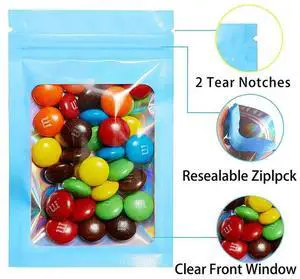 300Pcs Reseale Holographic Bags, Smell Proof Mylar Pouch With Clear Window For Food Party Favor Business 300Pcs Reseale Holographic Bags, Smell Proof Mylar Pouch With Clear Window For Food Party Favor Business