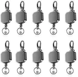10X Heavy Duty l Retractable Carabiner Keychain Belt Badge Reels Clip 28.3Inch Reinforced Steel Wire Cord 10X Heavy Duty l Retractable Carabiner Keychain Belt Badge Reels Clip 28.3Inch Reinforced Steel Wire Cord