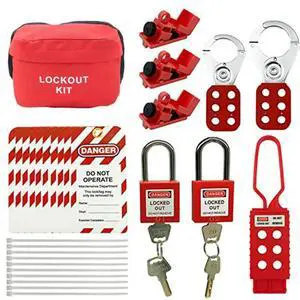 1 Pair Electrical Lockout Tagout Kit Red For Great Addition To Machinery, Electrical Equipment, Industrial Work, And More. 1 Pair Electrical Lockout Tagout Kit Red For Great Addition To Machinery, Electrical Equipment, Industrial Work, And More.