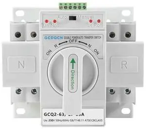 Dual Power Automatic Transfer Switch 2P63A Switch Gear Switch Cb Class Ats Home Single Phase 220V Dual Power Automatic Transfer Switch 2P63A Switch Gear Switch Cb Class Ats Home Single Phase 220V