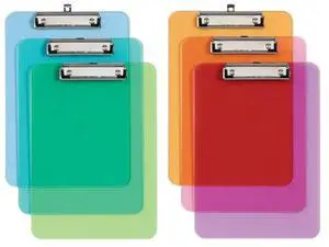Plastic Clipboards, l Clip With Plastic Corners, Writing Surface With Hanging Loop, 12.5Inch X 9Inch, 6 Pack Plastic Clipboards, l Clip With Plastic Corners, Writing Surface With Hanging Loop, 12.5Inch X 9Inch, 6 Pack
