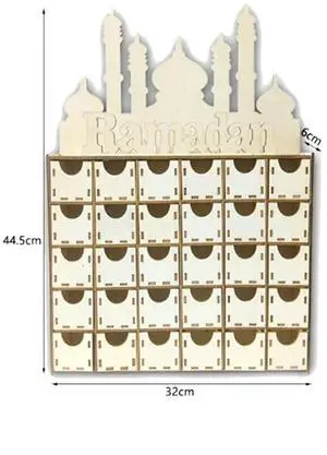 2X Wooden Eid Ramadan Mubarak Advent Calendar Muslim Islamic Eid Decorationss Ornament Party Supplies 2X Wooden Eid Ramadan Mubarak Advent Calendar Muslim Islamic Eid Decorationss Ornament Party Supplies