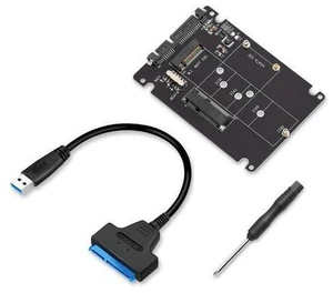 M.2 NGFF or MSATA to SATA 3.0 Adapter USB 3.0 to 2.5 SATA Hard Disk 2 in 1 Converter Reader Card with Cable for PC Laptop M.2 NGFF or MSATA to SATA 3.0 Adapter USB 3.0 to 2.5 SATA Hard Disk 2 in 1 Converter Reader Card with Cable for PC Laptop