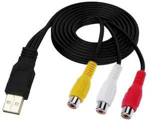 USB to RCA Cable 5FT, USB 2.0 A Female to 3 RCA Female Cord AV Composite Cable for DVDs, Digital Cameras, Camcorder Connecting to TV/PC/Computer (Required Devices Have Signal Conversion Function) USB to RCA Cable 5FT, USB 2.0 A Female to 3 RCA Female Cord AV Composite Cable for DVDs, Digital Cameras, Camcorder Connecting to TV/PC/Computer (Required Devices Have Signal Conversion Function)