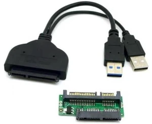1set USB 3.0 to SATA 22Pin & SATA to Micro SATA Adapter for 1.8" 2.5" Hard Disk Driver With Extral USB Power Cable 1set USB 3.0 to SATA 22Pin & SATA to Micro SATA Adapter for 1.8" 2.5" Hard Disk Driver With Extral USB Power Cable