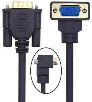 90 Degree VGA RGB Cable Down Angled Male to Straight Male Extension Cord 3COAX+6C for Computer Monitor Projector 1m/3.3ft 90 Degree VGA RGB Cable Down Angled Male to Straight Male Extension Cord 3COAX+6C for Computer Monitor Projector 1m/3.3ft