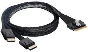 PCI-E Ultraport Slimline SAS Slim 4.0 SFF-8654 8i 74pin to Dual Oculink SFF-8611 Cable 50cm PCI-Express PCI-E Ultraport Slimline SAS Slim 4.0 SFF-8654 8i 74pin to Dual Oculink SFF-8611 Cable 50cm PCI-Express
