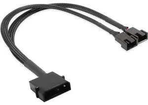 Molex to 3 Pin 4 Pin Fan Sleeved Power Splitter Cable Adapter,Molex LP4 to 2 x TX3 / TX4 (PWM) 12V PC Case Fan Cooler Y Splitter Power Extension Cord - 10 Inch,Black Molex to 3 Pin 4 Pin Fan Sleeved Power Splitter Cable Adapter,Molex LP4 to 2 x TX3 / TX4 (PWM) 12V PC Case Fan Cooler Y Splitter Power Extension Cord - 10 Inch,Black