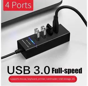 4-Port USB 3.0 Hub Long Cable 12/48-inch with Micro USB Charging Port Fast Transfer USB Hub Extender Extension Connector 4-Port USB 3.0 Hub Long Cable 12/48-inch with Micro USB Charging Port Fast Transfer USB Hub Extender Extension Connector