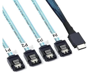 Oculink PCI-Express SAS SFF-86114i to 4X SATA Server High-Speed Conversion Cable 50CM Oculink PCI-Express SAS SFF-86114i to 4X SATA Server High-Speed Conversion Cable 50CM