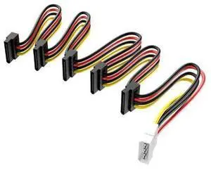 SATA 3.5/2.5 inch 1 to 5 SATA Hard Drive Power Supply Splitter Cable Cord 18AWG SATA 3.5/2.5 inch 1 to 5 SATA Hard Drive Power Supply Splitter Cable Cord 18AWG