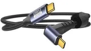 USB C to USB C 90 Degree Cable 10Gbps USB Type-C 3.1 Gen2 Male to Male Data Transfer 4K@60Hz Video Cable Support 100W Fast Charging (0.5M/1.6FT) USB C to USB C 90 Degree Cable 10Gbps USB Type-C 3.1 Gen2 Male to Male Data Transfer 4K@60Hz Video Cable Support 100W Fast Charging (0.5M/1.6FT)