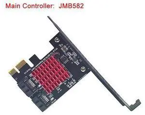 PCIe to 2 Ports SATA 3 III 3.0 6Gbps SSD Adapter PCI-e PCI Express x1 Controller Board Expansion Card Support x4 x6 x8 x16 Riser PCIe to 2 Ports SATA 3 III 3.0 6Gbps SSD Adapter PCI-e PCI Express x1 Controller Board Expansion Card Support x4 x6 x8 x16 Riser
