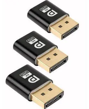 DP - DisplayPort Display Emulator EDID Emulator Plug 2K (fit Headless 2560x1600@60Hz) 4K 4096x2160@17Hz Display Port Dummy Plug DisplayPort Compatible (2K-2560x1600@60Hz) (3PCS) DP - DisplayPort Display Emulator EDID Emulator Plug 2K (fit Headless 2560x1600@60Hz) 4K 4096x2160@17Hz Display Port Dummy Plug DisplayPort Compatible (2K-2560x1600@60Hz) (3PCS)