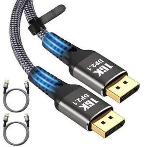 16K Displayport Cable 2.1 3FT/2Pack, 80Gbps Display Port to Display Port Cable, 4K@240Hz 144Hz Monitor Cord, DP to DP Vedio Cable, HDR,HDCP,DSC 1.2a,Compatible HDTVs,Displays,Graphics,PC, etc. 16K Displayport Cable 2.1 3FT/2Pack, 80Gbps Display Port to Display Port Cable, 4K@240Hz 144Hz Monitor Cord, DP to DP Vedio Cable, HDR,HDCP,DSC 1.2a,Compatible HDTVs,Displays,Graphics,PC, etc.