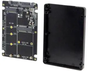 2 in 1 Combo M.2 NGFF B-key & mSATA SSD to SATA 3.0 Adapter Converter Case Enclosure 2 in 1 Combo M.2 NGFF B-key & mSATA SSD to SATA 3.0 Adapter Converter Case Enclosure