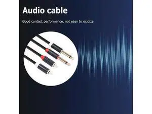 1.5m Audio Cable Gold-plated Plug Dual RCA Male to Dual 6.35mm Jack Male Audio Cable for Mixer Amplifier Splitter 1.5m Audio Cable Gold-plated Plug Dual RCA Male to Dual 6.35mm Jack Male Audio Cable for Mixer Amplifier Splitter