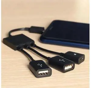 Cable 3 In 1 Male To Female Micro USB 2.0 Port Power Charging OTG Hub Cable Adapter USB C OTG Host Cable Hub Cord Adapter Cable 3 In 1 Male To Female Micro USB 2.0 Port Power Charging OTG Hub Cable Adapter USB C OTG Host Cable Hub Cord Adapter