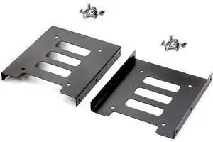 Pasow 2 Pack 2.5 to 3.5 SSD HDD Hard Disk Drive Bays Holder Metal Mounting Bracket Adapter for PC (Bracket) Pasow 2 Pack 2.5 to 3.5 SSD HDD Hard Disk Drive Bays Holder Metal Mounting Bracket Adapter for PC (Bracket)