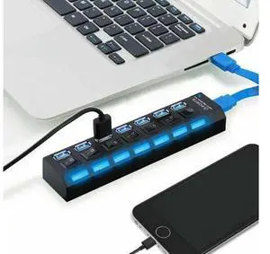 7 Port USB 3.0 HUB High Speed Splitter Expansion Adapter PC Laptop PS4 w/ Switch Use Power Adapter computer accessories for pc 7 Port USB 3.0 HUB High Speed Splitter Expansion Adapter PC Laptop PS4 w/ Switch Use Power Adapter computer accessories for pc