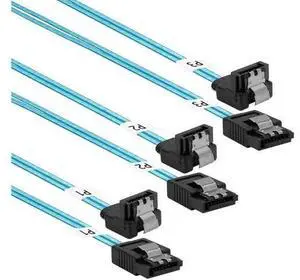 Right-Angle SATA-III Cable:24 Inches,3-Pack Thin SATA 90-Degree Angled to Straight 2Ft 6Gbps Data Cable for SDD,HDD,Computer Blue (0.6M) Right-Angle SATA-III Cable:24 Inches,3-Pack Thin SATA 90-Degree Angled to Straight 2Ft 6Gbps Data Cable for SDD,HDD,Computer Blue (0.6M)