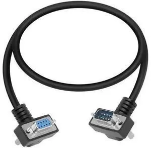 RS232 Serial Cable, 90 Degree DB9 Male to Female 9 Pin Straight Through Extension Cable for Data Access (1.6FT) RS232 Serial Cable, 90 Degree DB9 Male to Female 9 Pin Straight Through Extension Cable for Data Access (1.6FT)