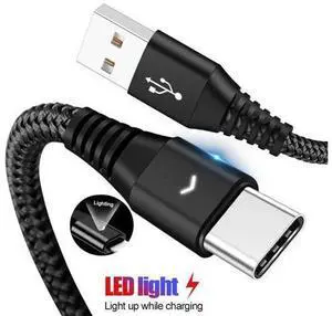 Type C Cable Fast Charging Led Light Cable Cord for Galaxy Note 10 S10 Lite A71 A51 S20+ 5G Cavo c Kabel 2meter Type C Cable Fast Charging Led Light Cable Cord for Galaxy Note 10 S10 Lite A71 A51 S20+ 5G Cavo c Kabel 2meter